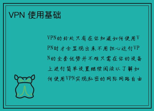 VPN 使用基础 